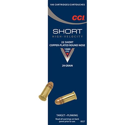 CCI - SHORT HIGH VELOCITY AMMO 22 SHORT 29GR CPRN