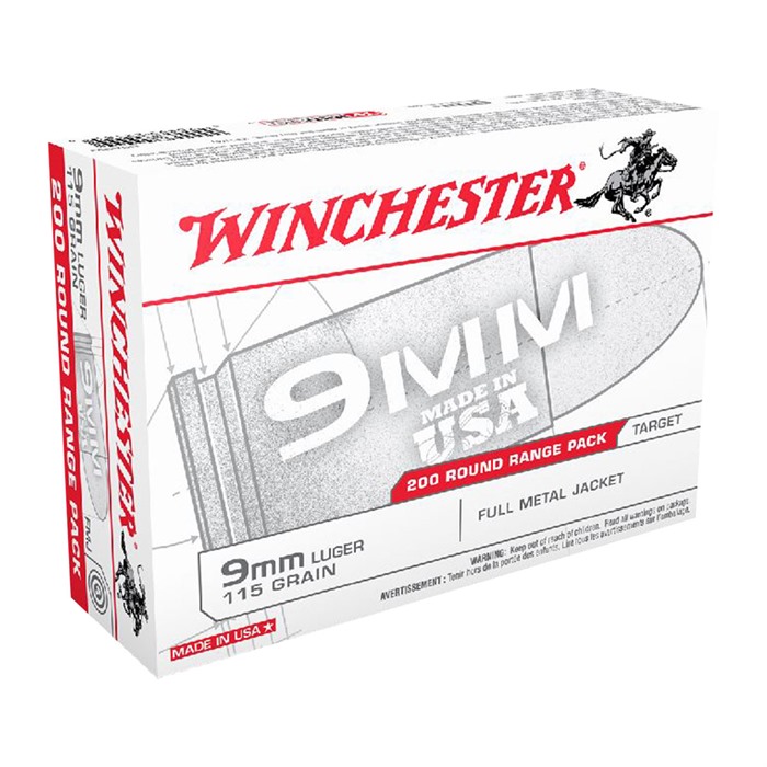 WINCHESTER - USA WHITE BOX 9MM LUGER HANDGUN AMMO