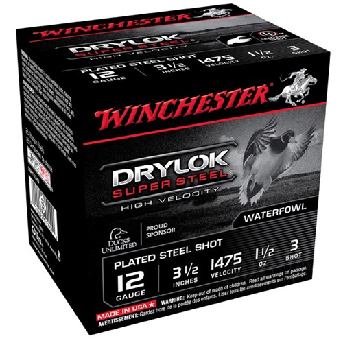 WINCHESTER - WINCHESTER DRYLOK SUPER STEEL HV 12GAUGE 3.5" 1-1/2OZ #3 25/BX (
