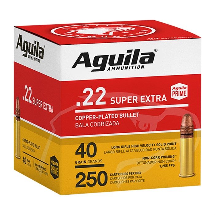 AGUILA - SUPER EXTRA HV 22 LONG RIFLE COPPER PLATED ROUND NOSE AMMO