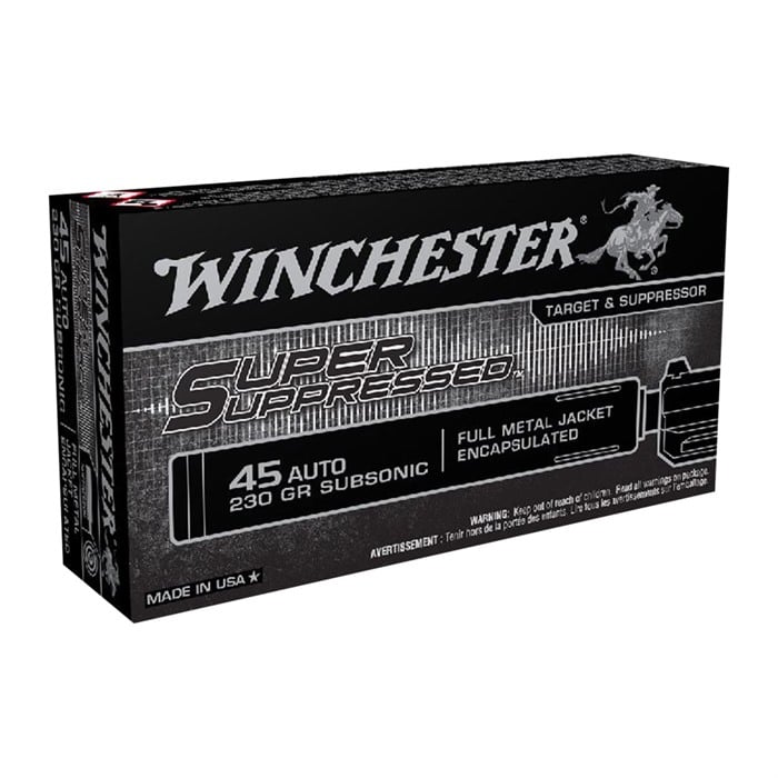 WINCHESTER - SUPER SUPPRESSED 45 ACP HANDGUN AMMO