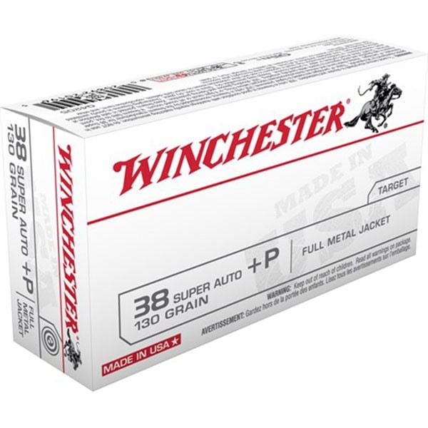 WINCHESTER - USA WHITE BOX 38 SUPER AUTO +P HANDGUN AMMO