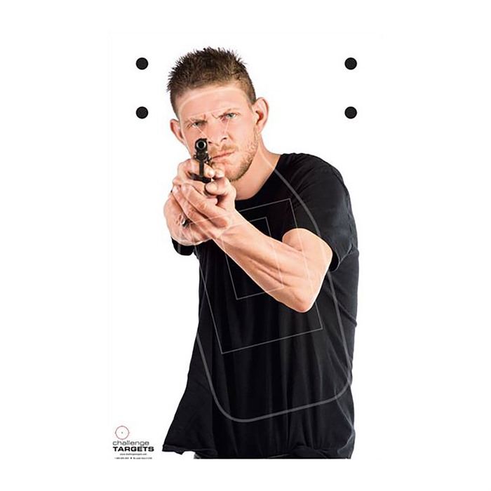 CHALLENGE TARGETS - REALISTIC MAN WITH A GUN PAPER TARGETS