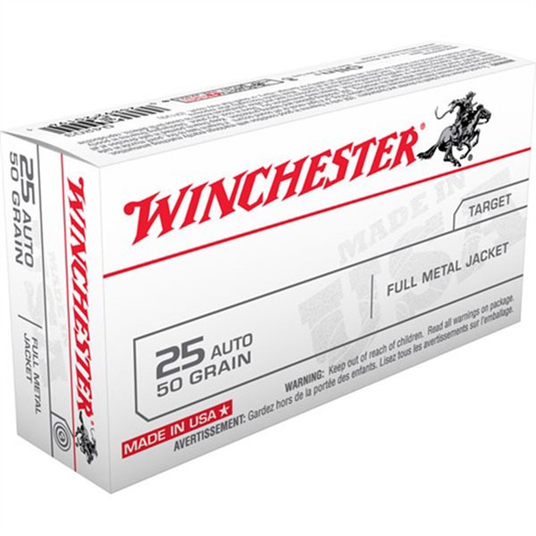 WINCHESTER - USA WHITE BOX 25 AUTO HANDGUN AMMO