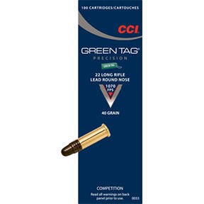 CCI - GREEN TAG AMMO 22 LONG RIFLE 40GR LEAD ROUND NOSE