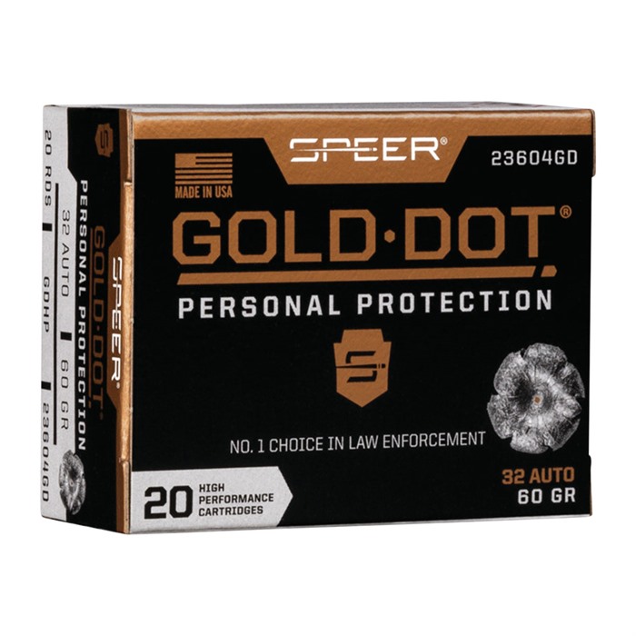 SPEER - GOLD DOT PERSONAL PROTECTION 32 AUTO AMMO