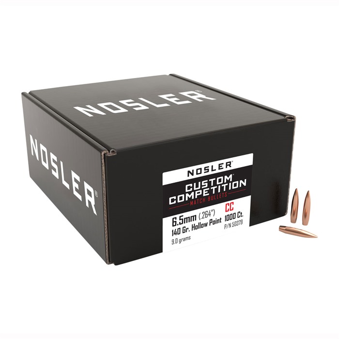NOSLER, INC. - CUSTOM COMPETITION 6.5MM (0.264') HOLLOW POINT BOAT TAIL BULLETS
