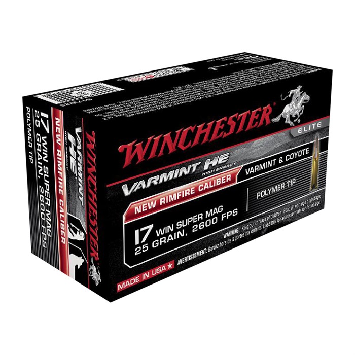 WINCHESTER - VARMINT HIGH ENERGY 17 WINCHESTER SUPER MAGNUM RIMFIRE AMMO