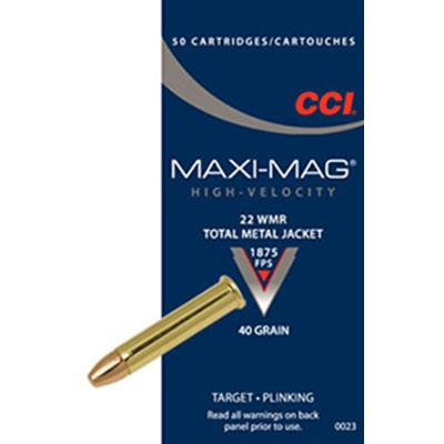 CCI - MAXI-MAG AMMO 22 MAGNUM (WMR) 40GR TOTAL METAL JACKET