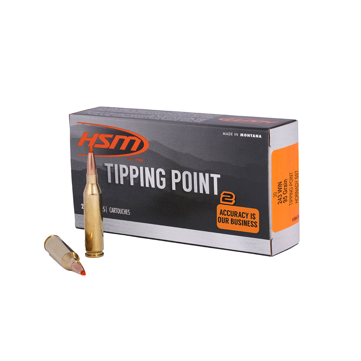 HSM AMMUNITION - TIPPING POINT 243 WINCHESTER AMMO