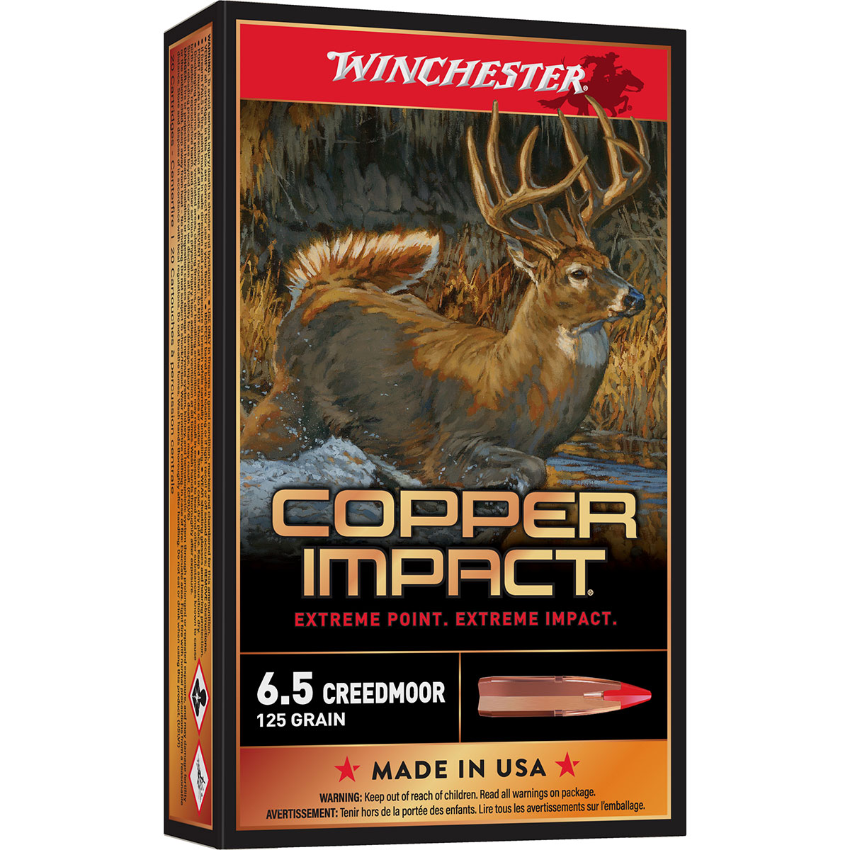 WINCHESTER - COPPER IMPACT 6.5 CREEDMOOOR RIFLE AMMO