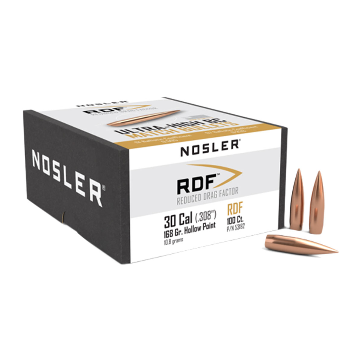 NOSLER, INC. - 30 CALIBER (0.308") REDUCED DRAG FACTOR BULLETS