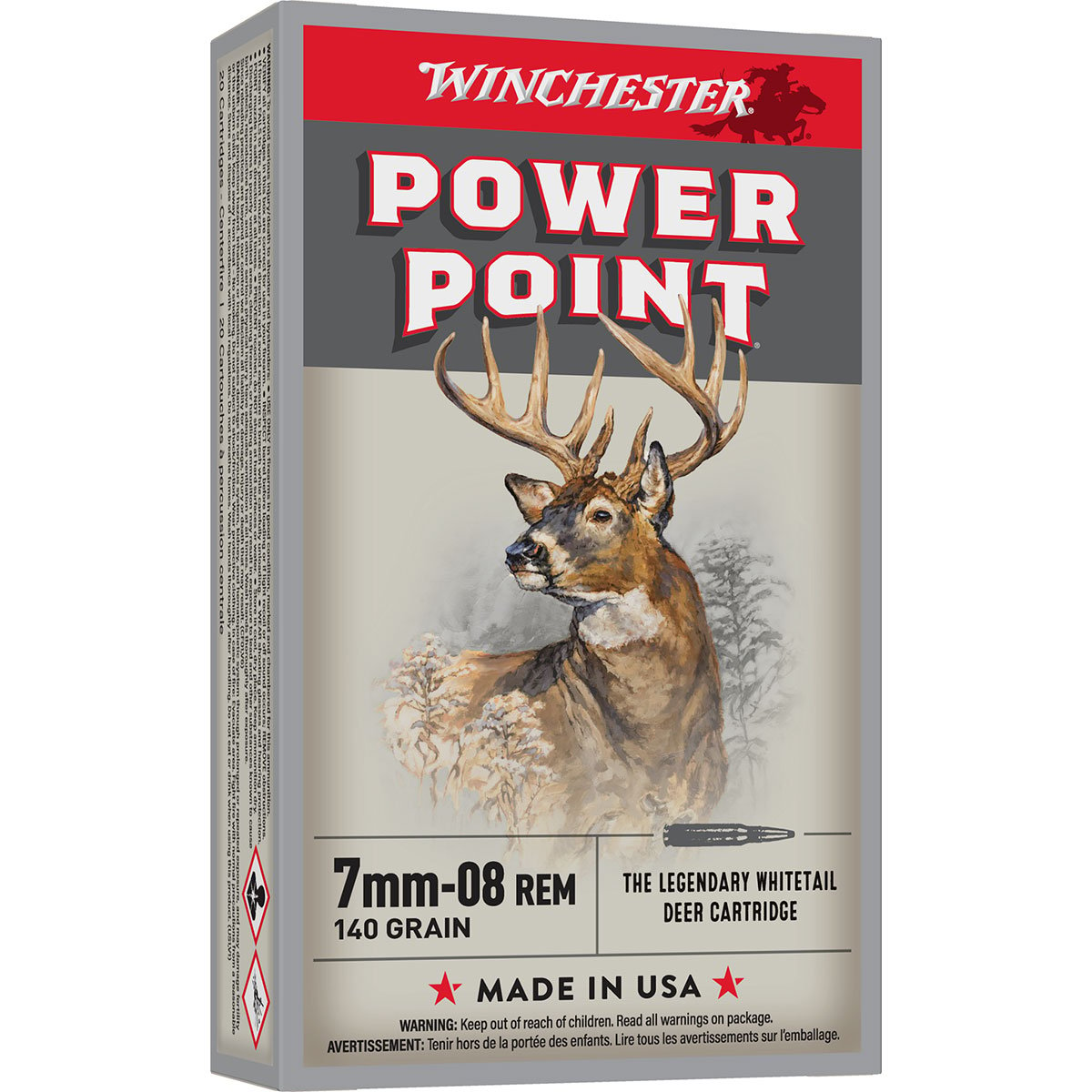 WINCHESTER - POWER POINT 7MM-08 REMINGTON RIFLE AMMO