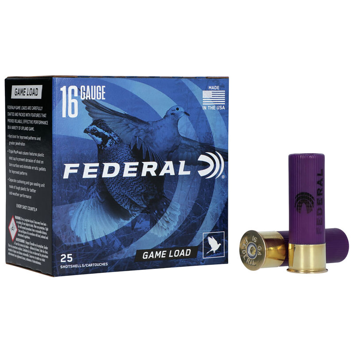 FEDERAL - GAME LOAD AMMO 16 GAUGE 2-3/4" 1-1/8 OZ #4 STEEL SHOT