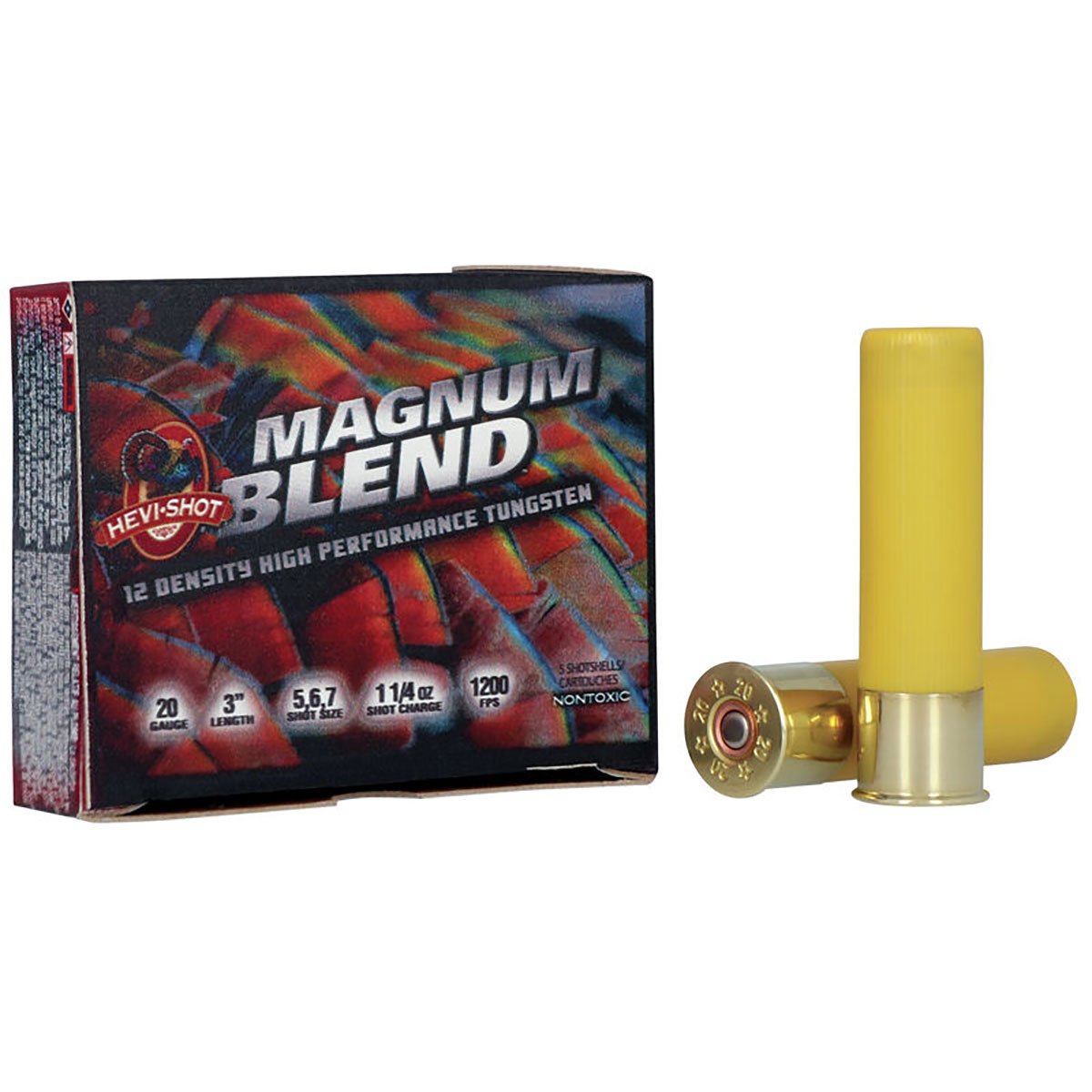 HEVI SHOT - MAGNUM BLEND LEAD FREE TURKEY AMMO 20 GA 3" 1 1/4OZ #5,6,7 SHOT