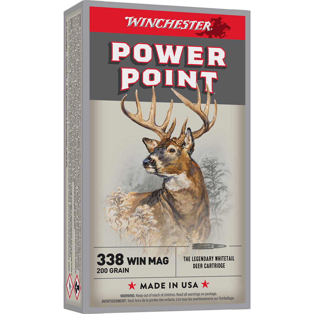 WINCHESTER - POWER POINT 338 WINCHESTER MAGNUM RIFLE AMMO