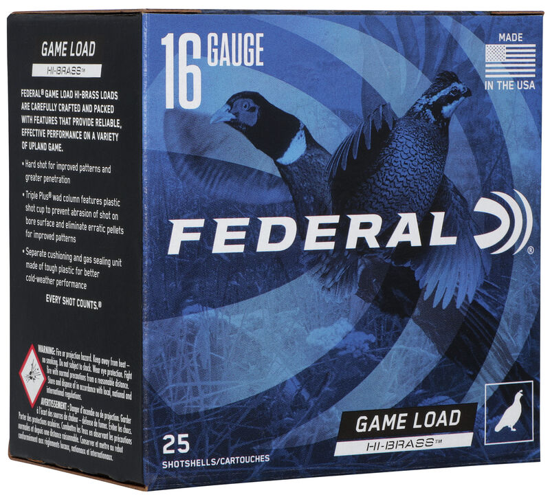 FEDERAL - GAME LOAD UPLAND HI-BRASS 16 GAUGE AMMO