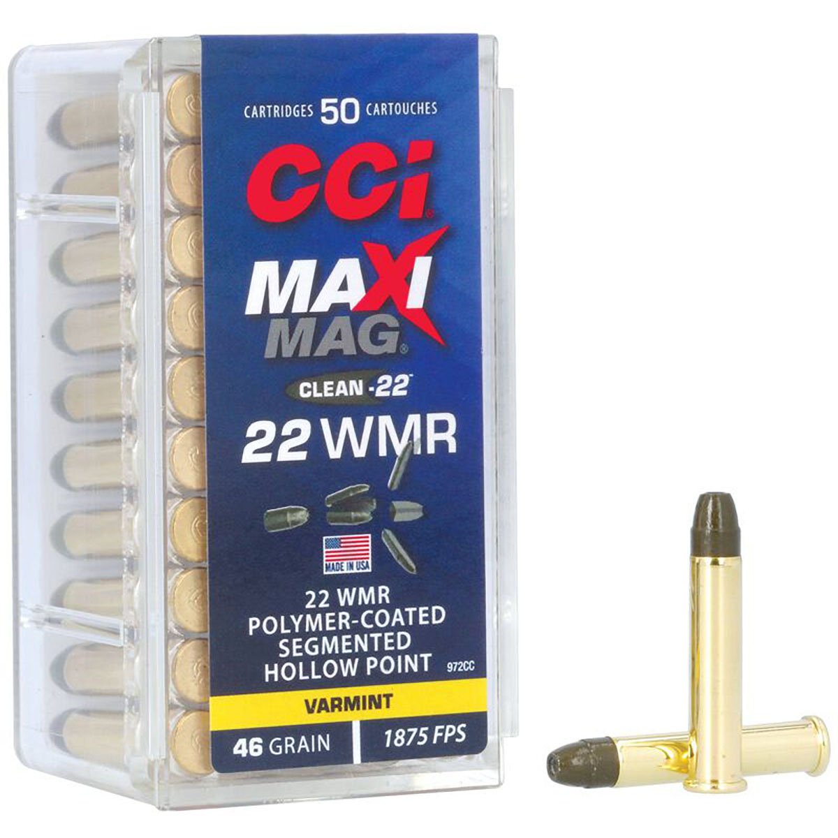 FEDERAL - CCI 22 WMR MAXI-MAG 46 GRAIN SEGMENTED HOLLOW POINT