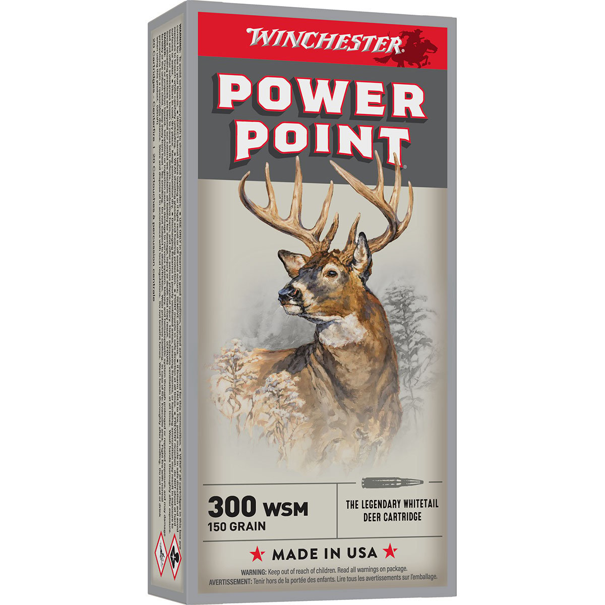 WINCHESTER - POWER POINT 300 WINCHESTER SHORT MAGNUM (WSM) RIFLE AMMO